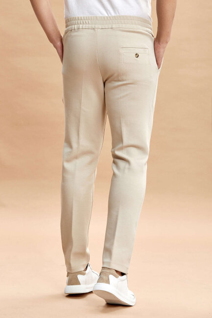 Bej Pamuklu Sweat Pantolon - 6