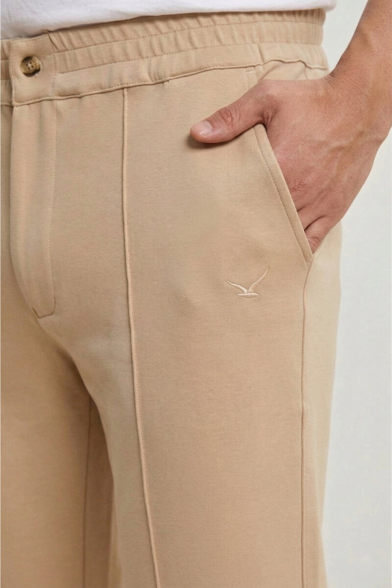 Bej Pamuklu Sweat Pantolon - 3