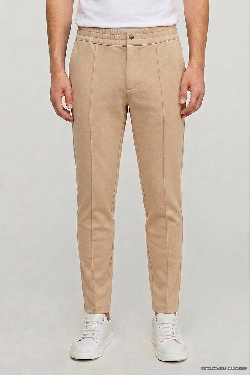 Bej Pamuklu Sweat Pantolon