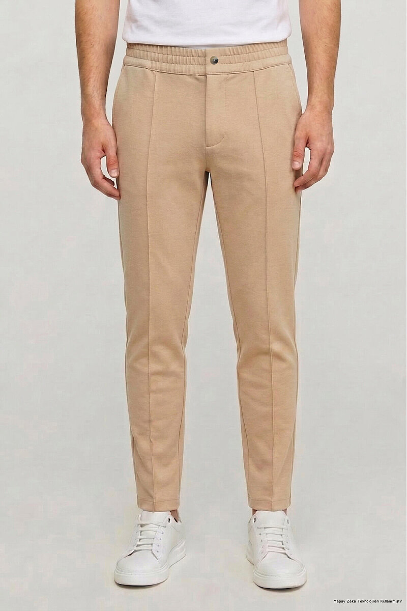 Bej Pamuklu Sweat Pantolon