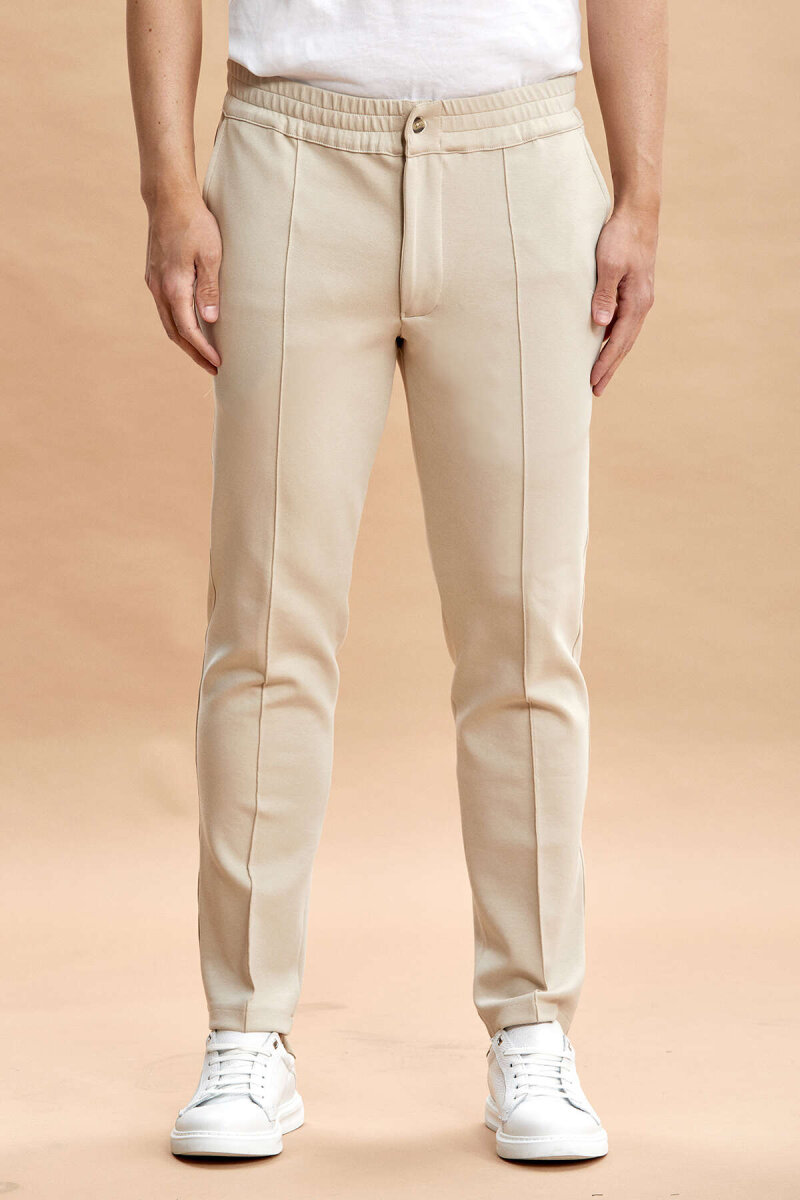Bej Pamuklu Sweat Pantolon (1)