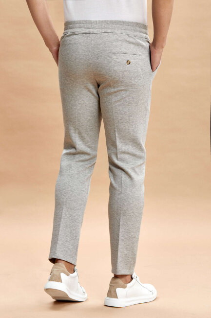 Gri Melanj Pamuklu Sweat Pantolon - 6