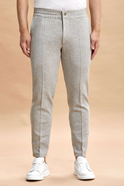 Gri Melanj Pamuklu Sweat Pantolon (1)