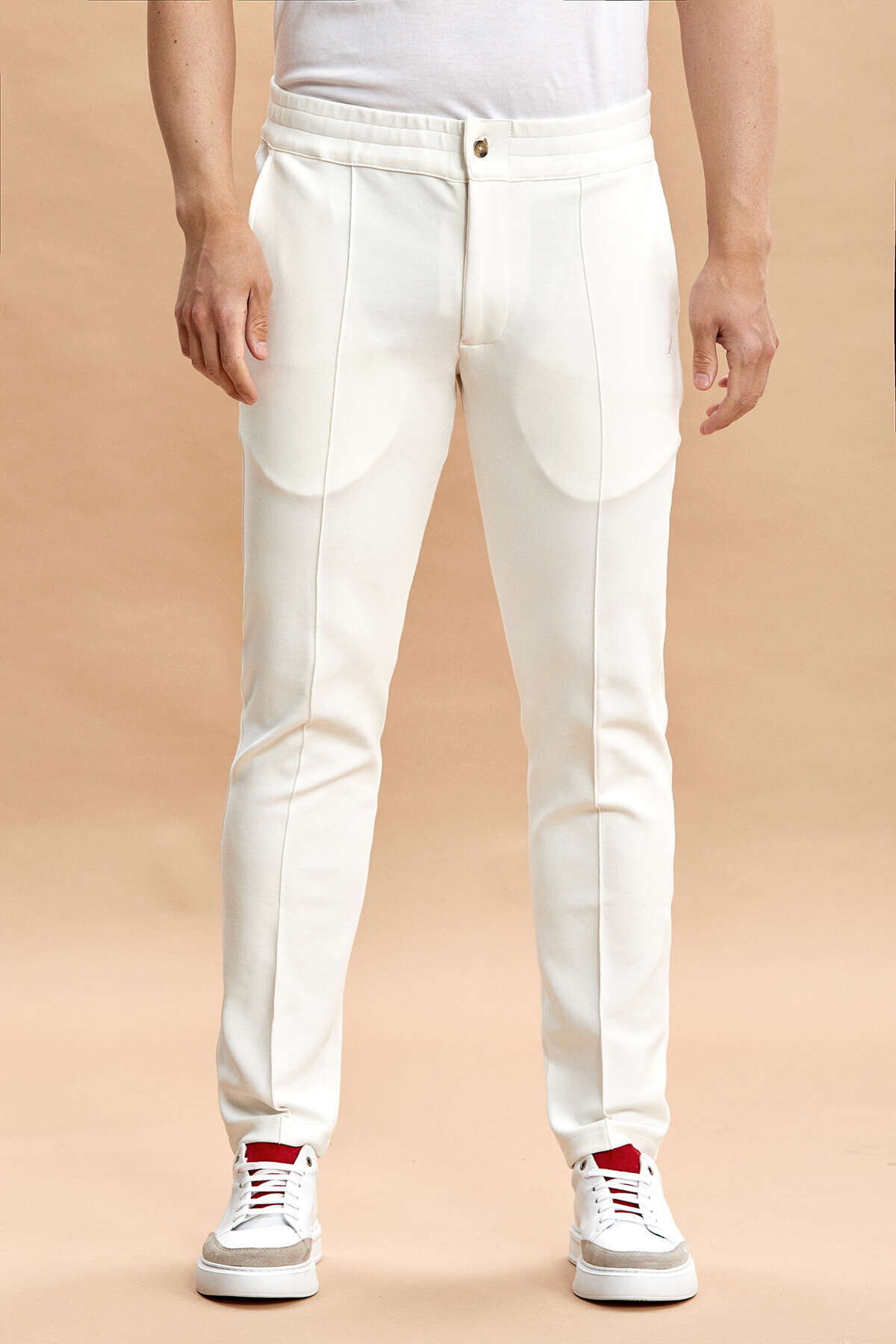 Kırık Beyaz Pamuklu Sweat Pantolon - 2