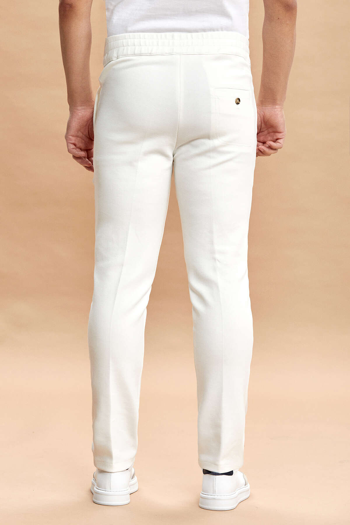 Kırık Beyaz Pamuklu Sweat Pantolon - 6