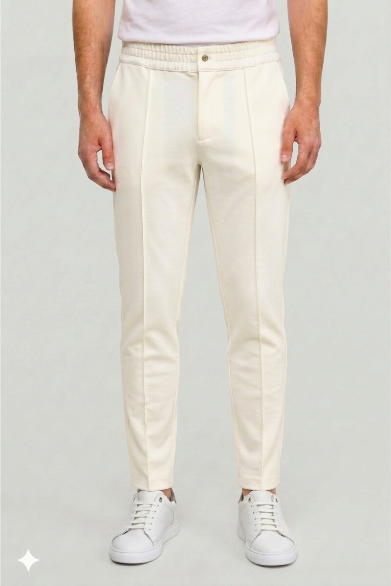 Kırık Beyaz Pamuklu Sweat Pantolon