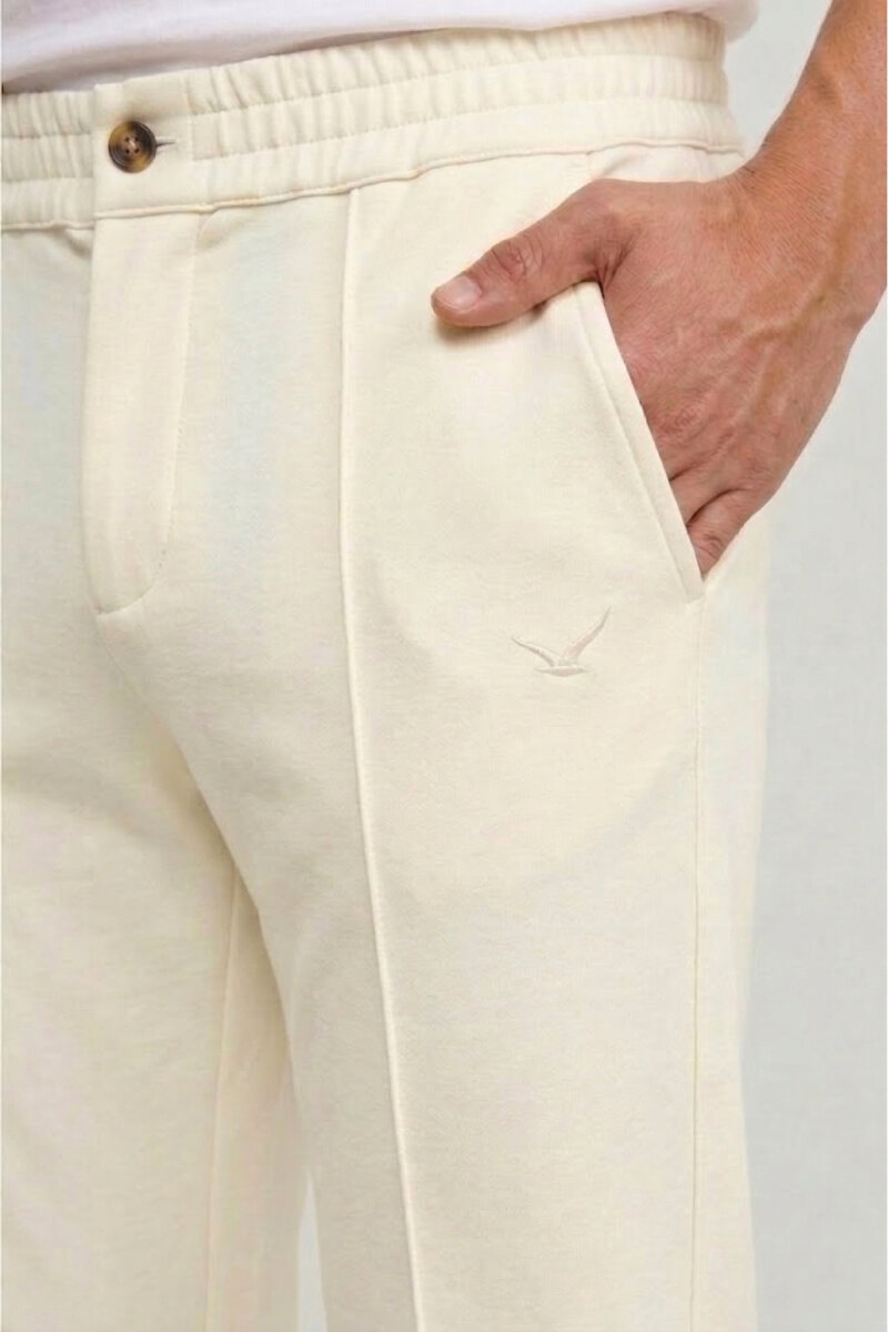 Kırık Beyaz Pamuklu Sweat Pantolon - 2