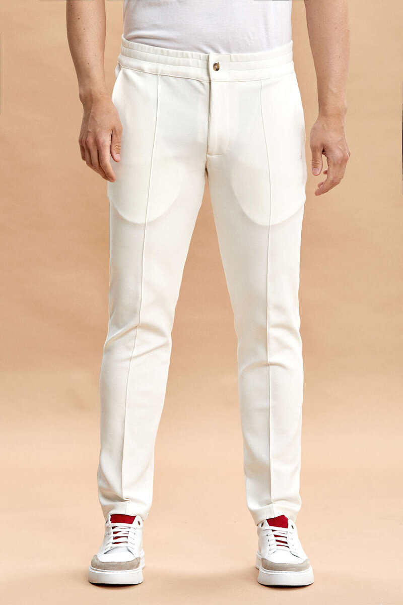 Kırık Beyaz Pamuklu Sweat Pantolon (1)