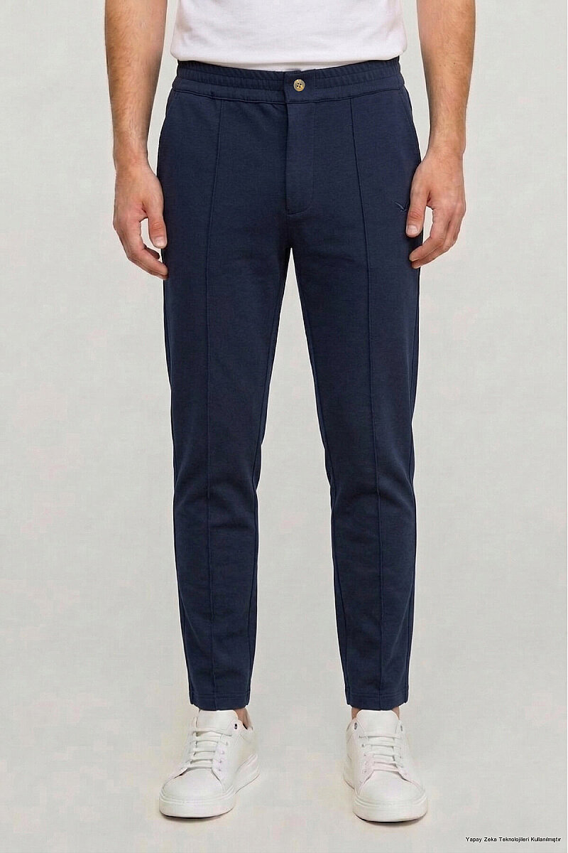 Lacivert Pamuklu Sweat Pantolon