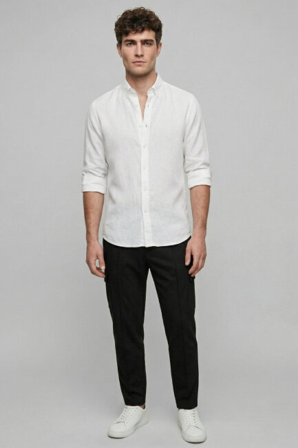 Siyah Pamuklu Sweat Pantolon - 2