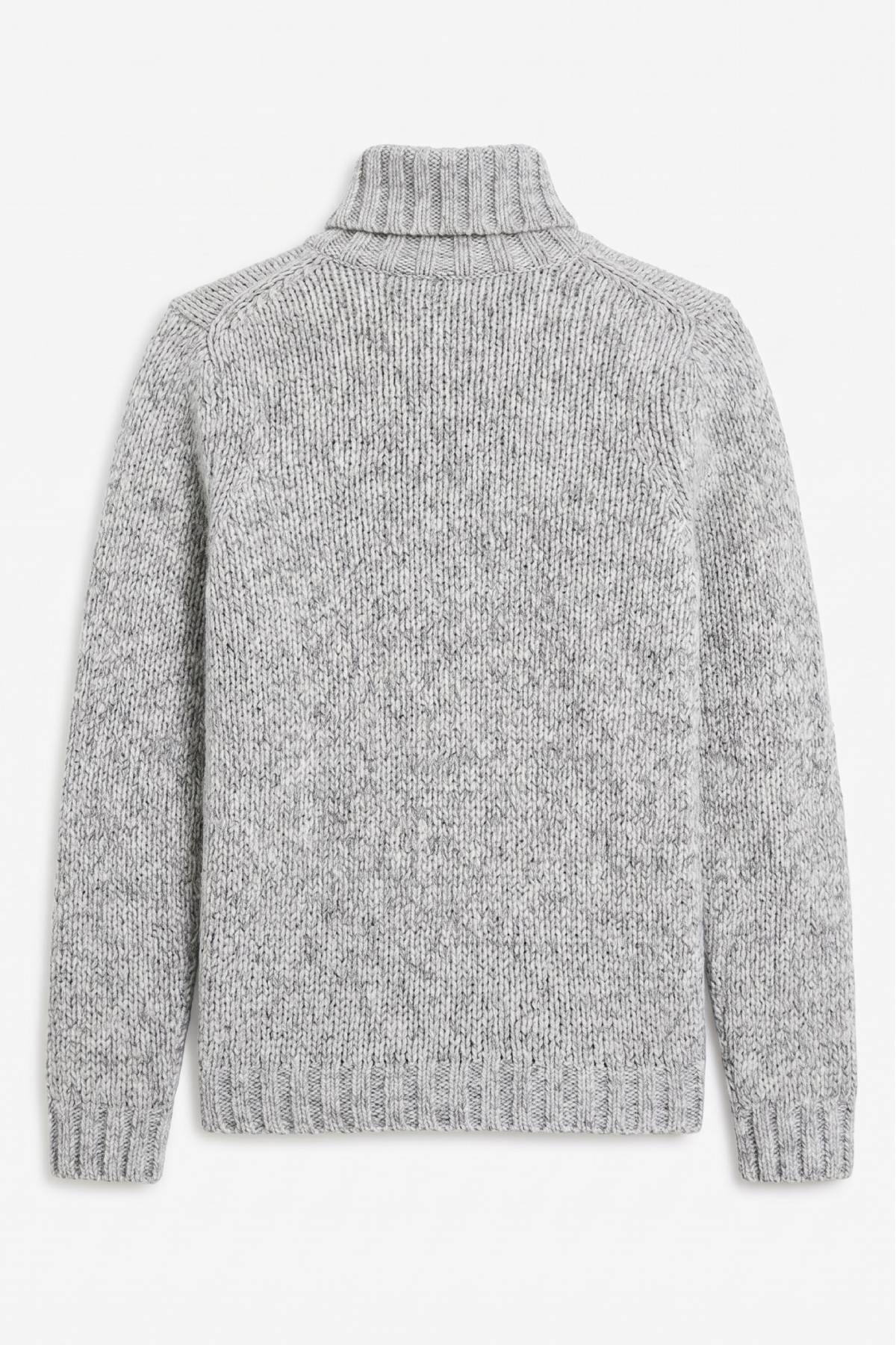 Grey Wool Crew Neck Sweater - 5