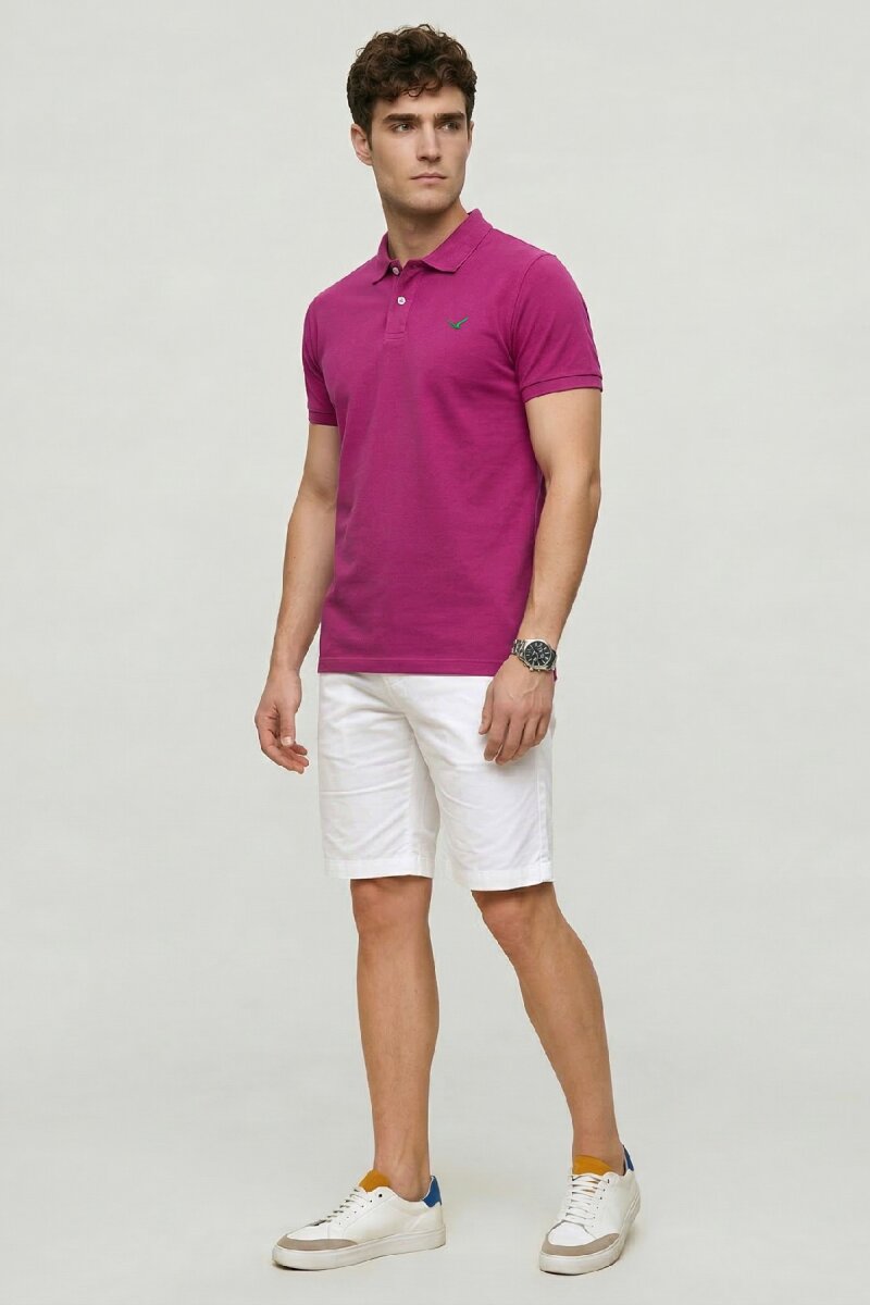 Purple 100% Cotton Polo T-shirt (1)