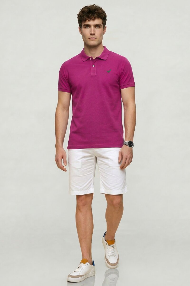 Purple 100% Cotton Polo T-shirt - 5