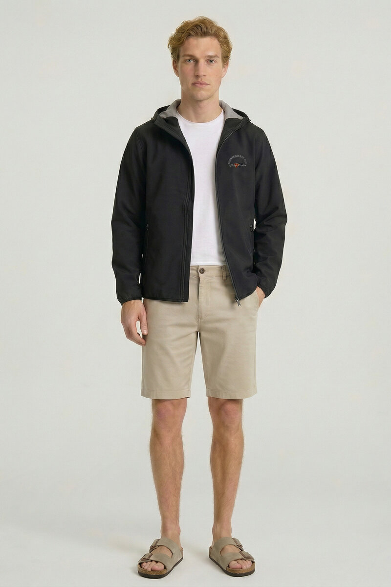 Black Hooded Stretch Summer Jacket - 4