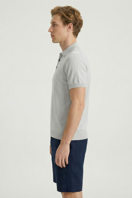 Grey Polo Knit - 4