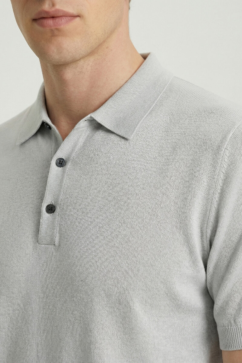 Grey Polo Knit - 3