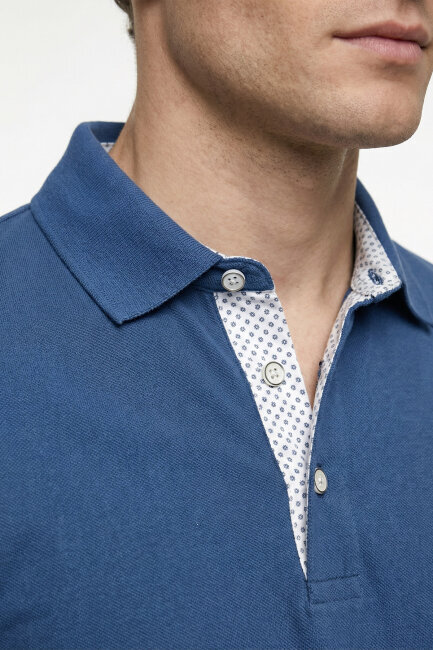 Indigo 100% Cotton Polo T-shirt - 3