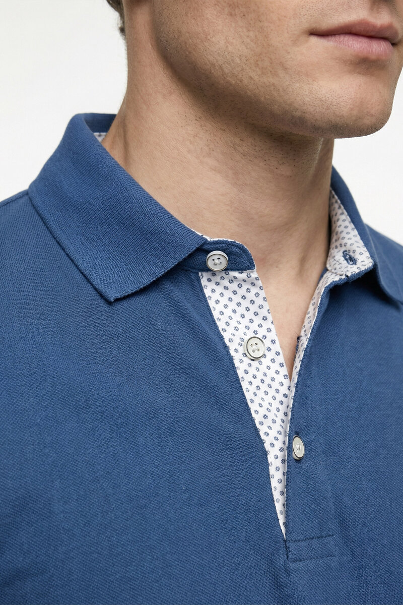 Indigo 100% Cotton Polo T-shirt - 3