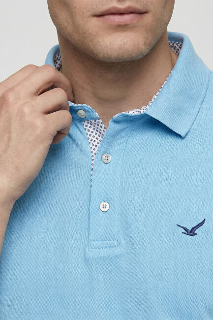 Blue 100% Cotton Polo T-shirt - 3