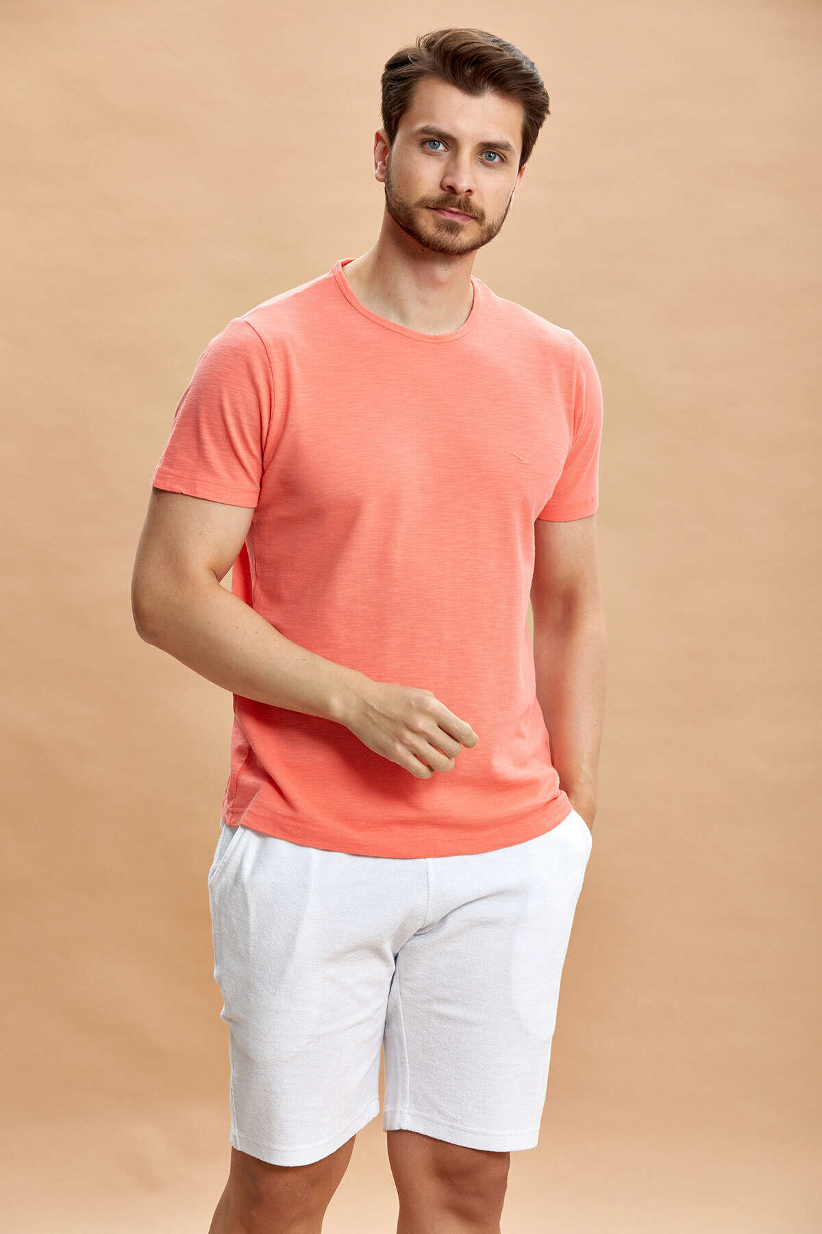 Coral 100% Cotton Basic T-shirt - 1
