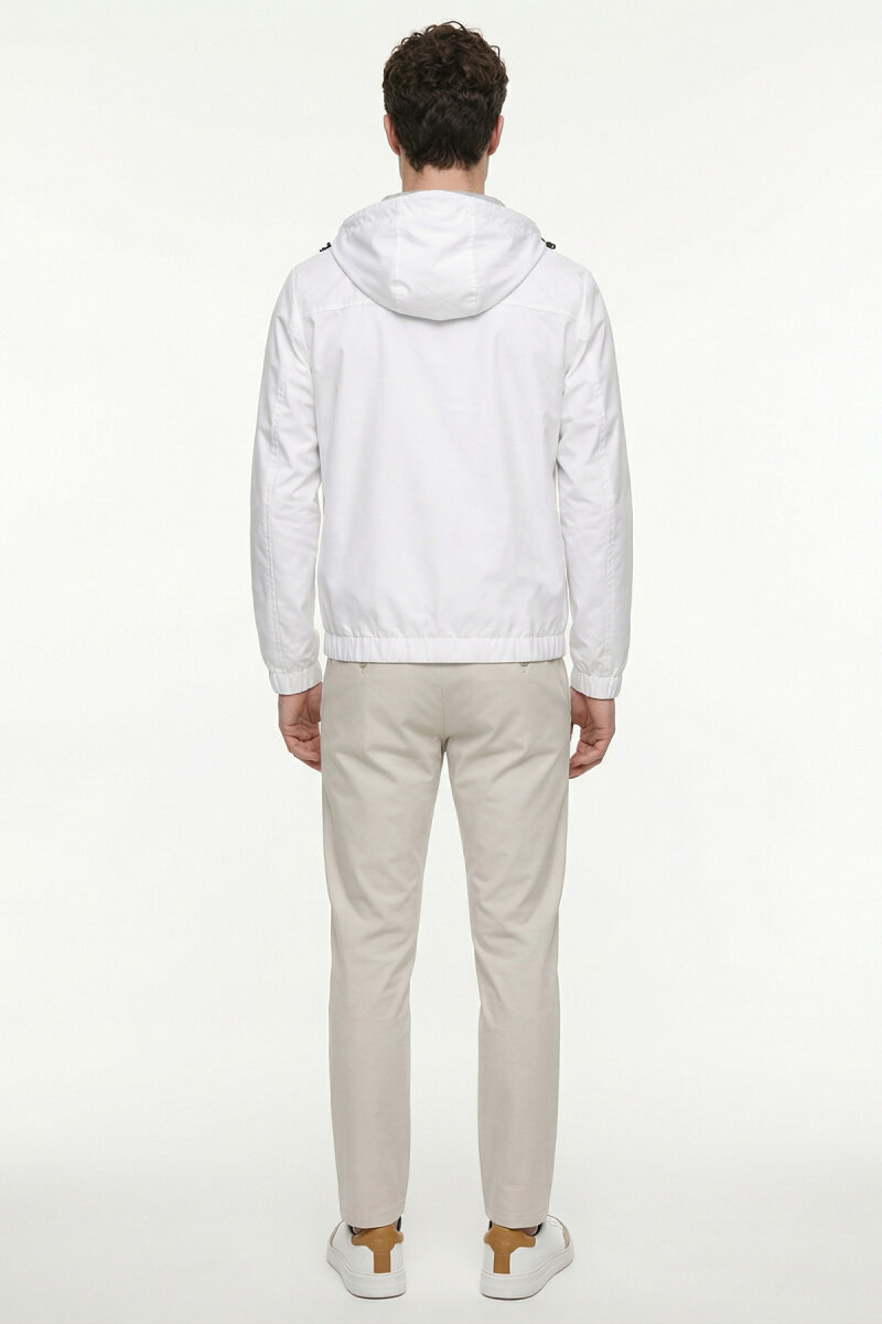 White Hooded Raincoat - 6