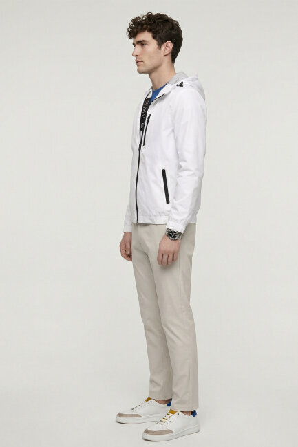 White Hooded Raincoat - 3
