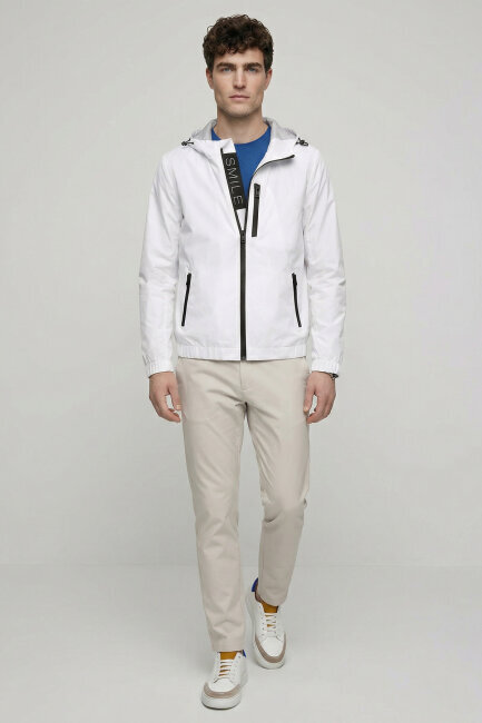 White Hooded Raincoat - 4