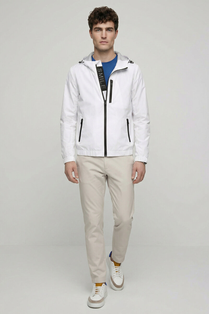 White Hooded Raincoat - 4