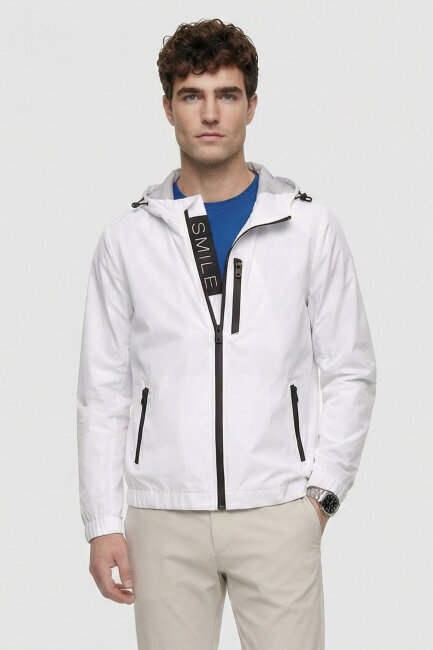 White Hooded Raincoat - 2