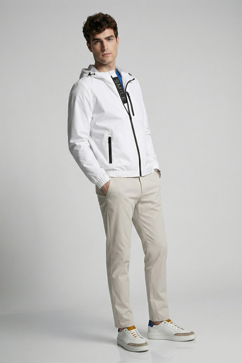 White Hooded Raincoat - 5