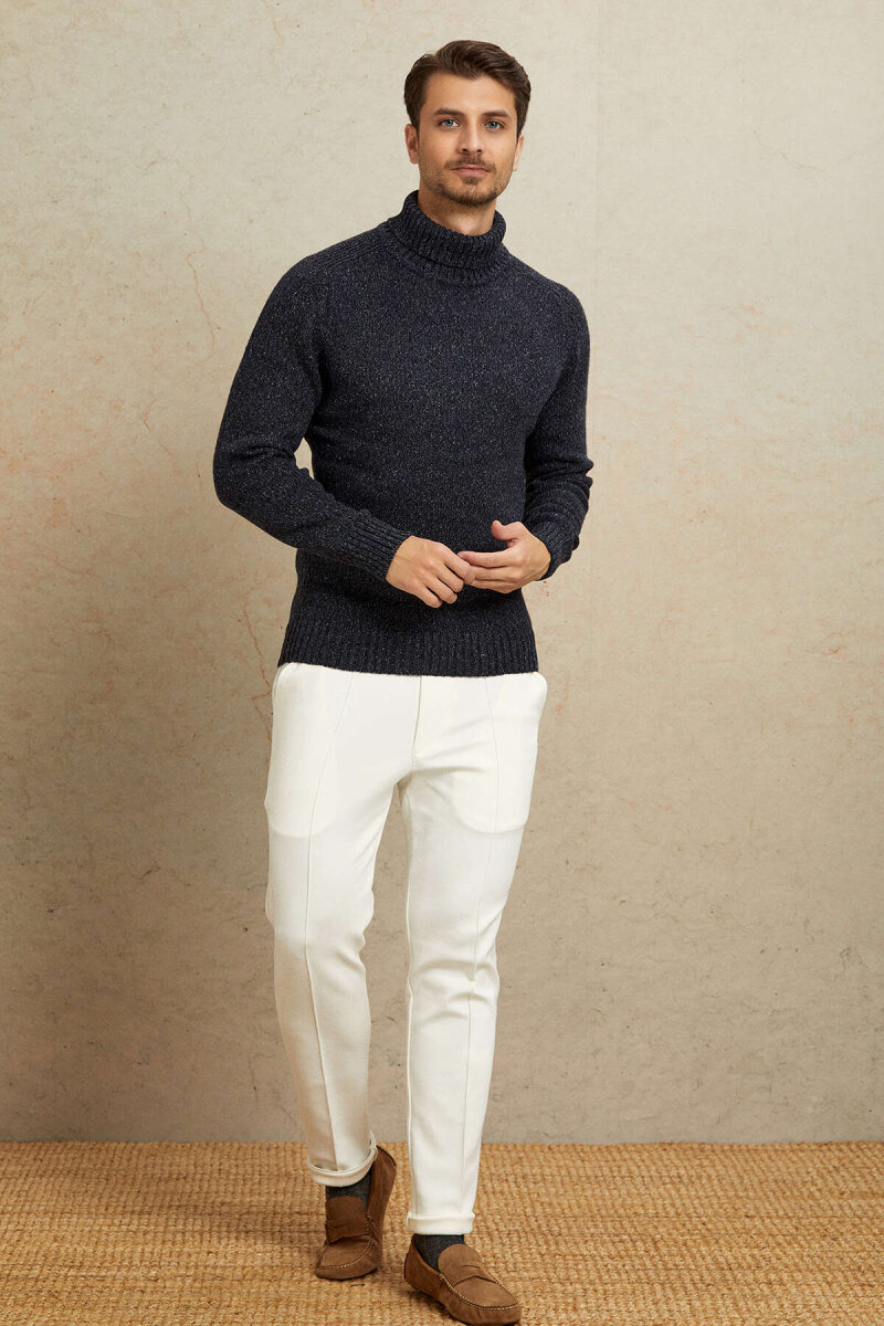 Green 100% Cotton Round Neck Sweater - 7