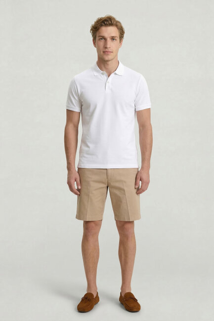 Bej Bermuda Şort - 2