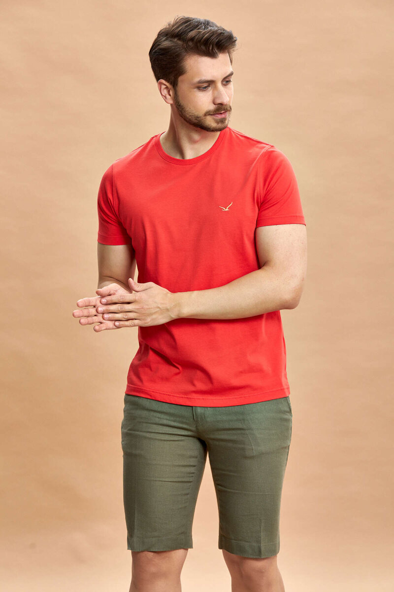 Red 100% Cotton T-shirt - 4