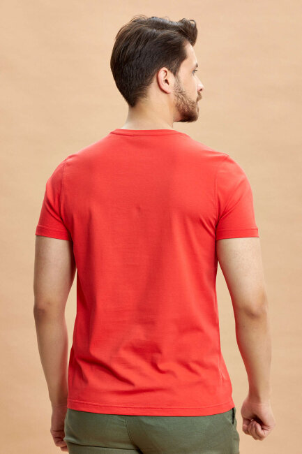 Red 100% Cotton T-shirt - 7