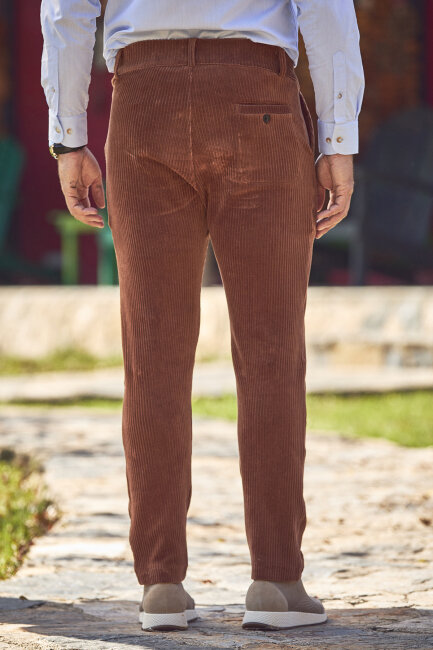 Kiremit Pamuklu Kadife Pantolon - 6