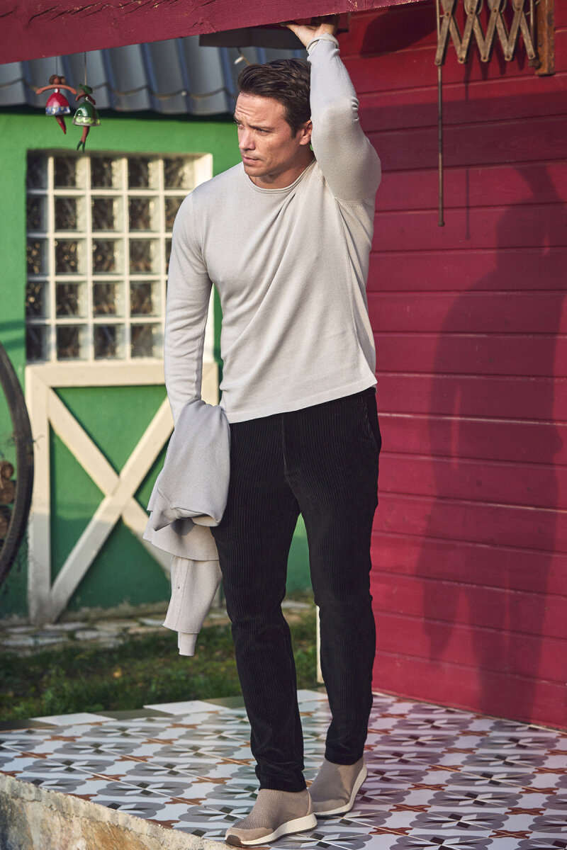 Siyah Pamuklu Kadife Pantolon - 3