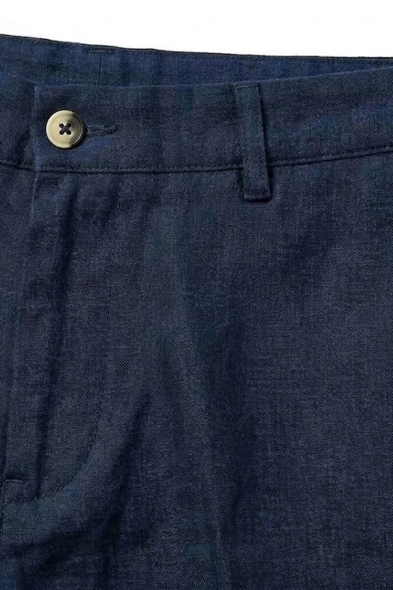 Lacivert %100 Keten Şort - 3
