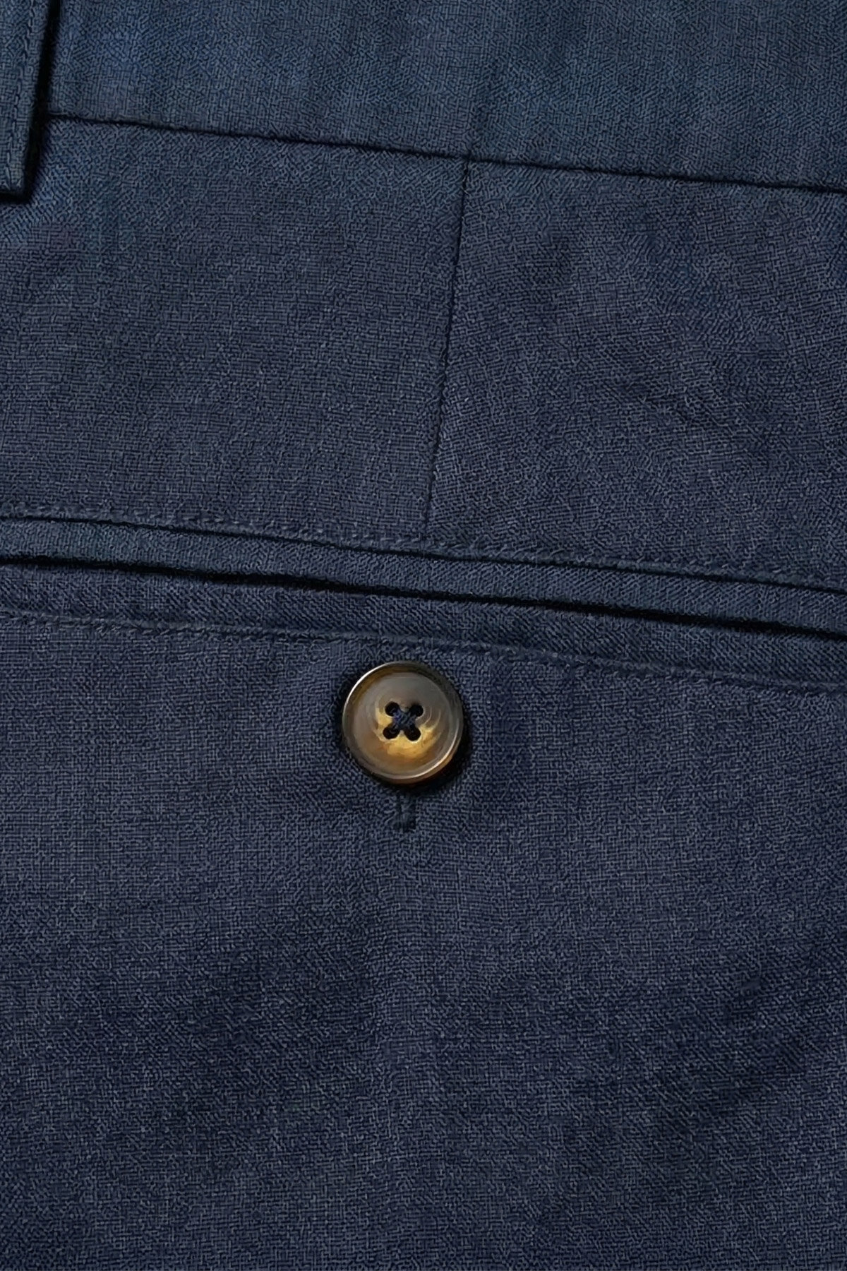 Lacivert %100 Keten Şort - 4