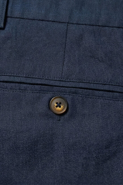 Lacivert %100 Keten Şort - 4