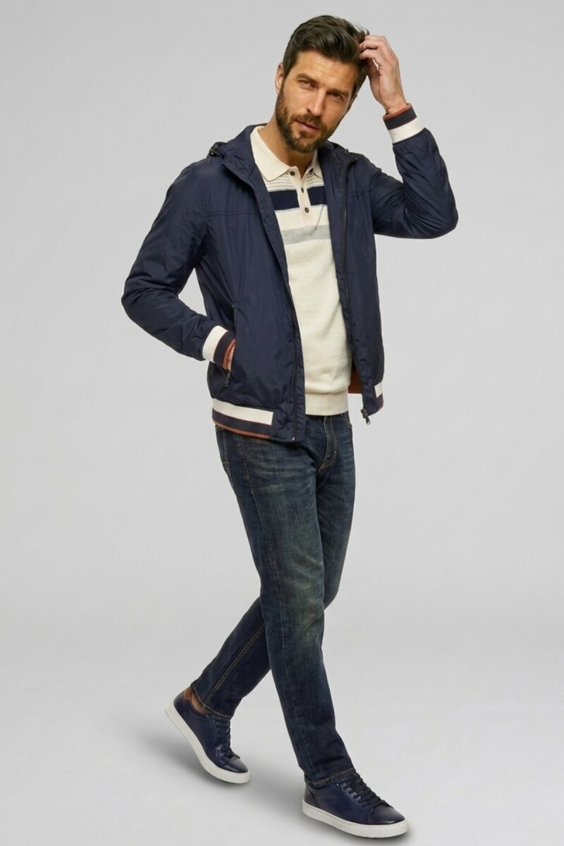 LACİVERT %100 POLYESTER CEKET - 2