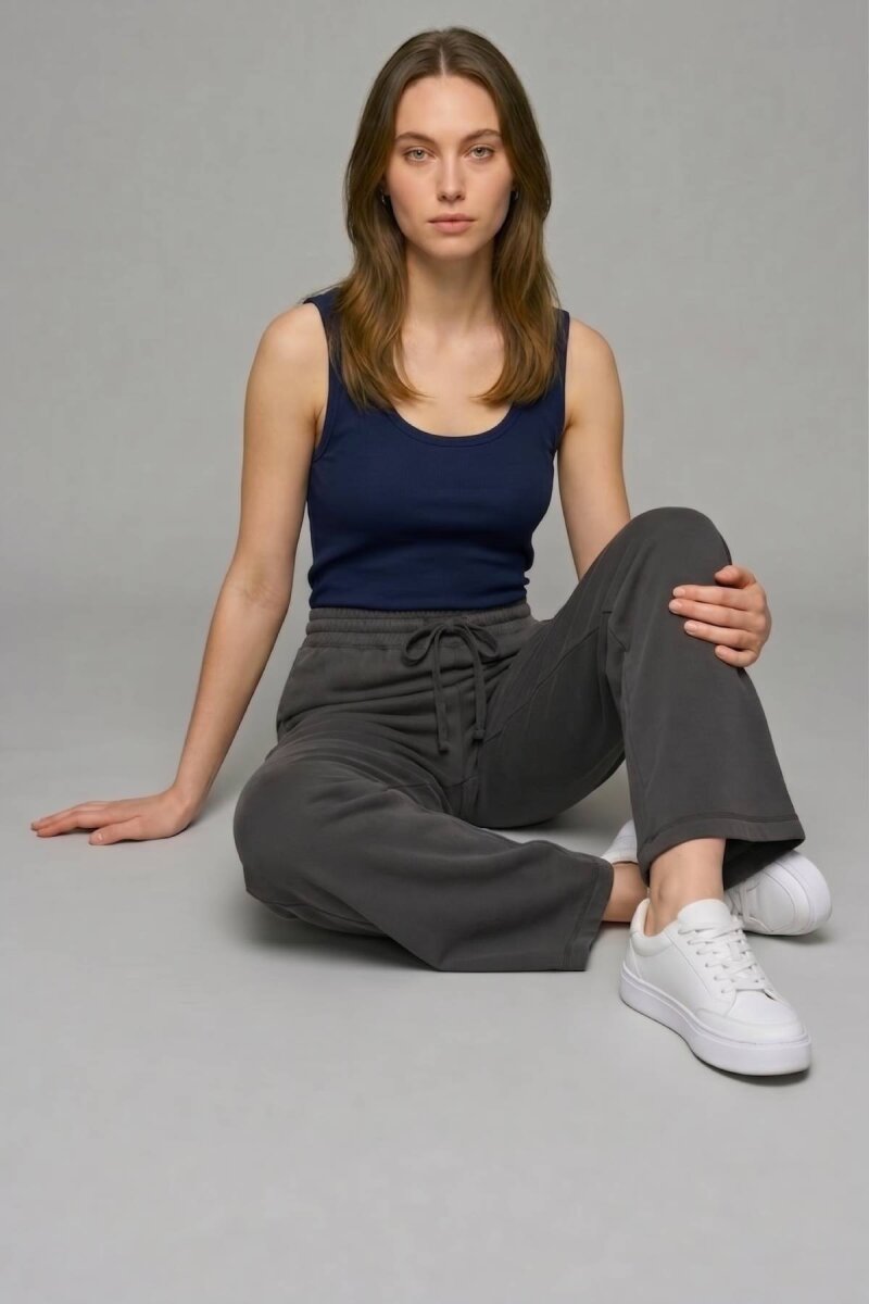 Kahverengi Yumuşak Dokulu Sweat Pantolon - 3