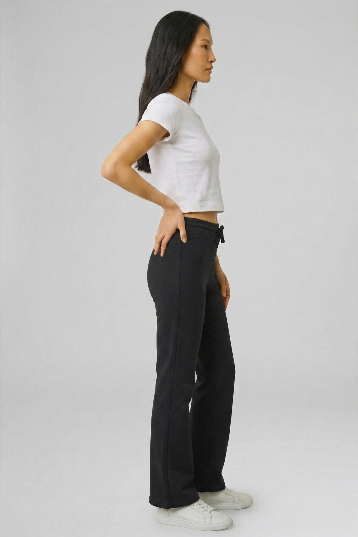 Siyah Yumuşak Dokulu Sweat Pantolon - 3