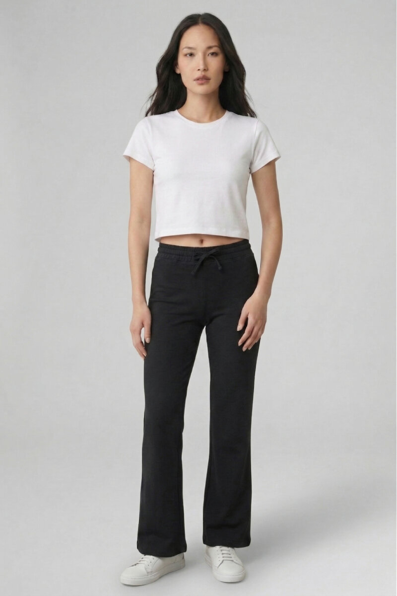 Siyah Yumuşak Dokulu Sweat Pantolon - 4