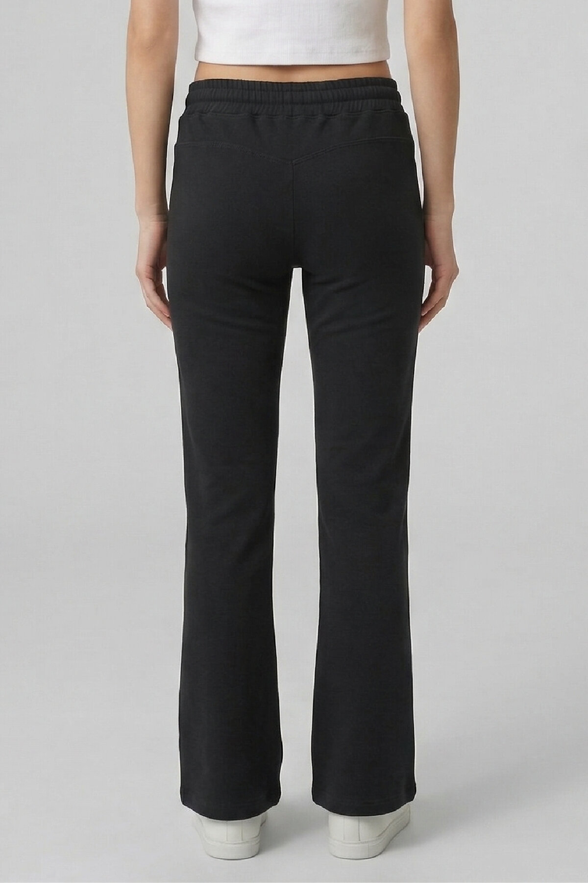 Siyah Yumuşak Dokulu Sweat Pantolon - 5