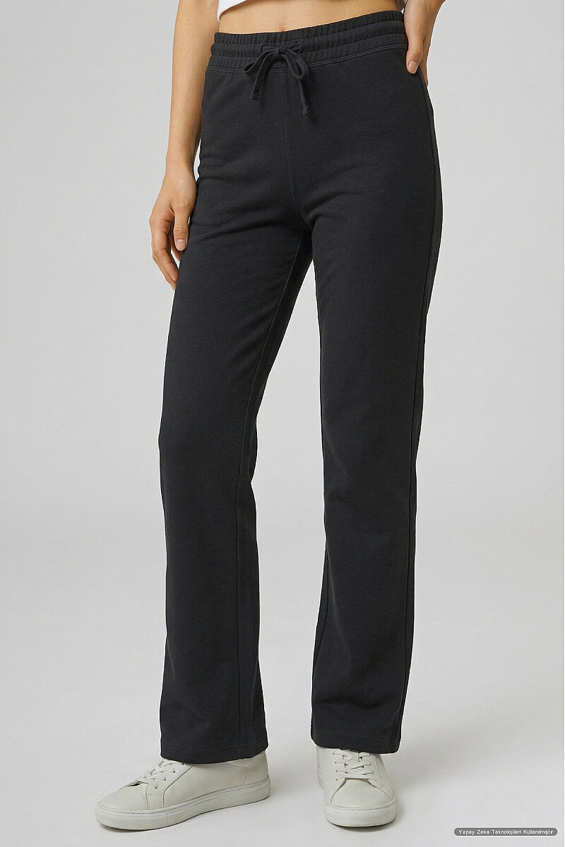 Siyah Yumuşak Dokulu Sweat Pantolon