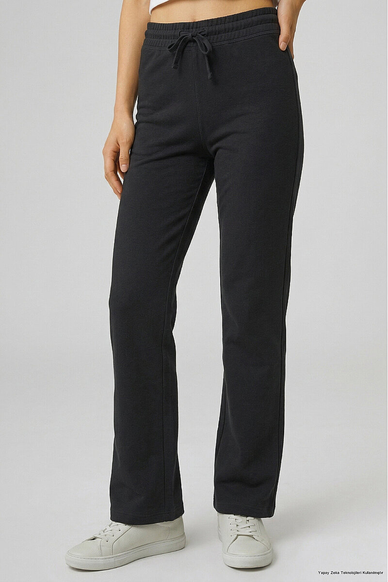 Siyah Yumuşak Dokulu Sweat Pantolon