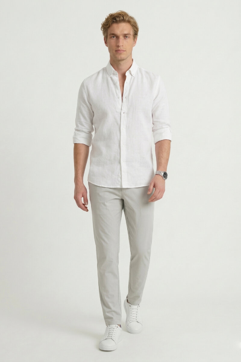 Stone Color Casual Pants (1)