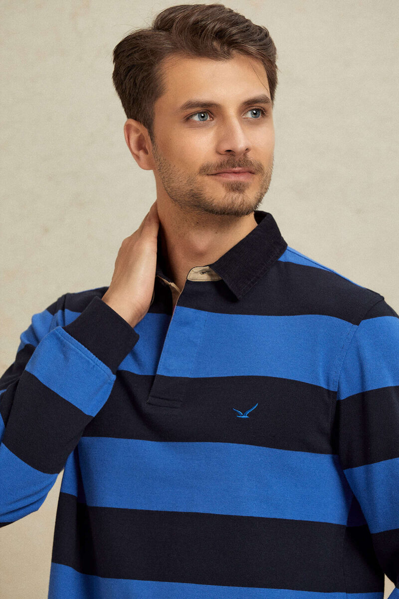 Navy Royale 100% Cotton Velvet Collar Sweatshirt (1)