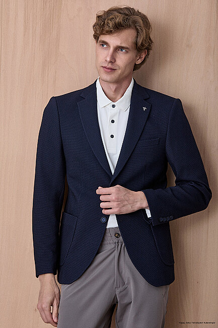 Lacivert Blazer Ceket - 1