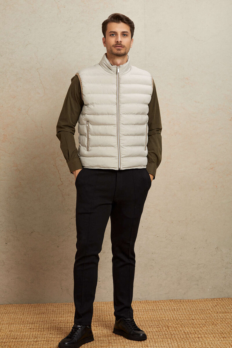 Beige Puffer Vest - 6